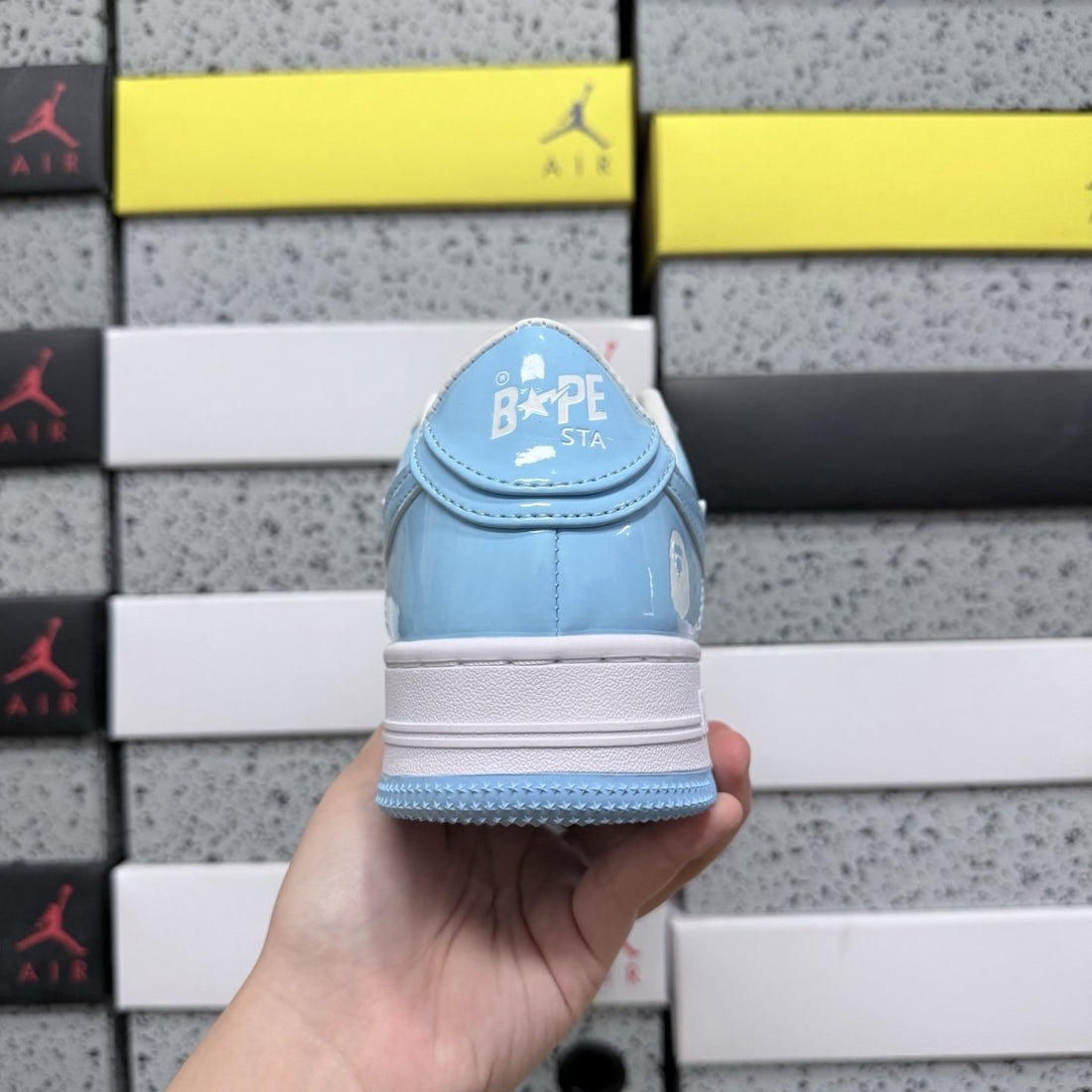 Bape Sta White Blue Patent