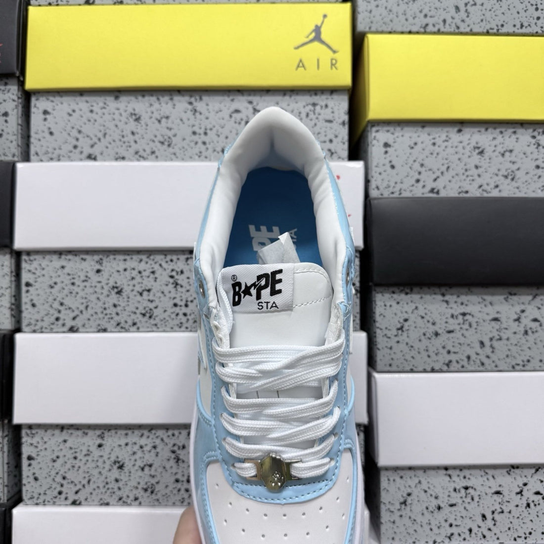 Bape Sta White Blue Patent