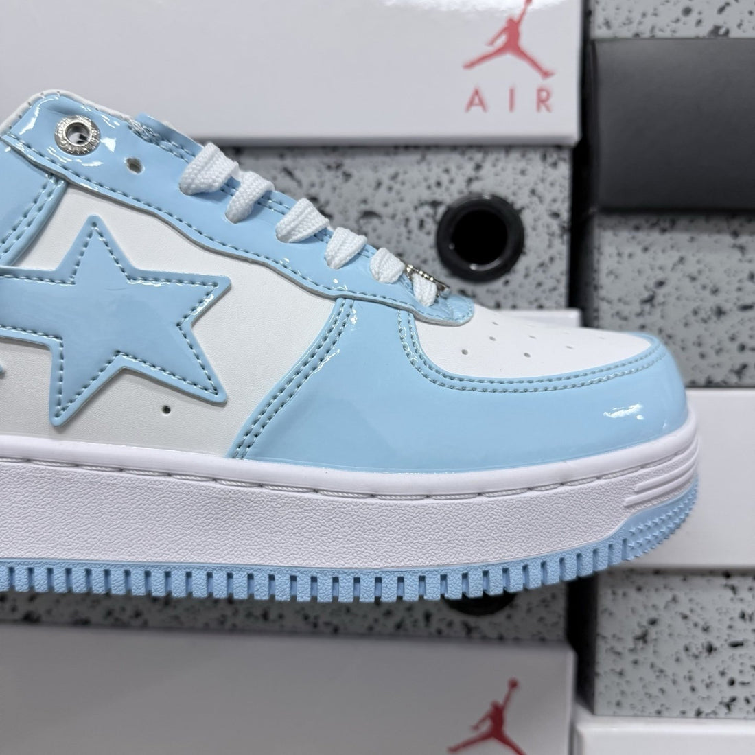 Bape Sta White Blue Patent