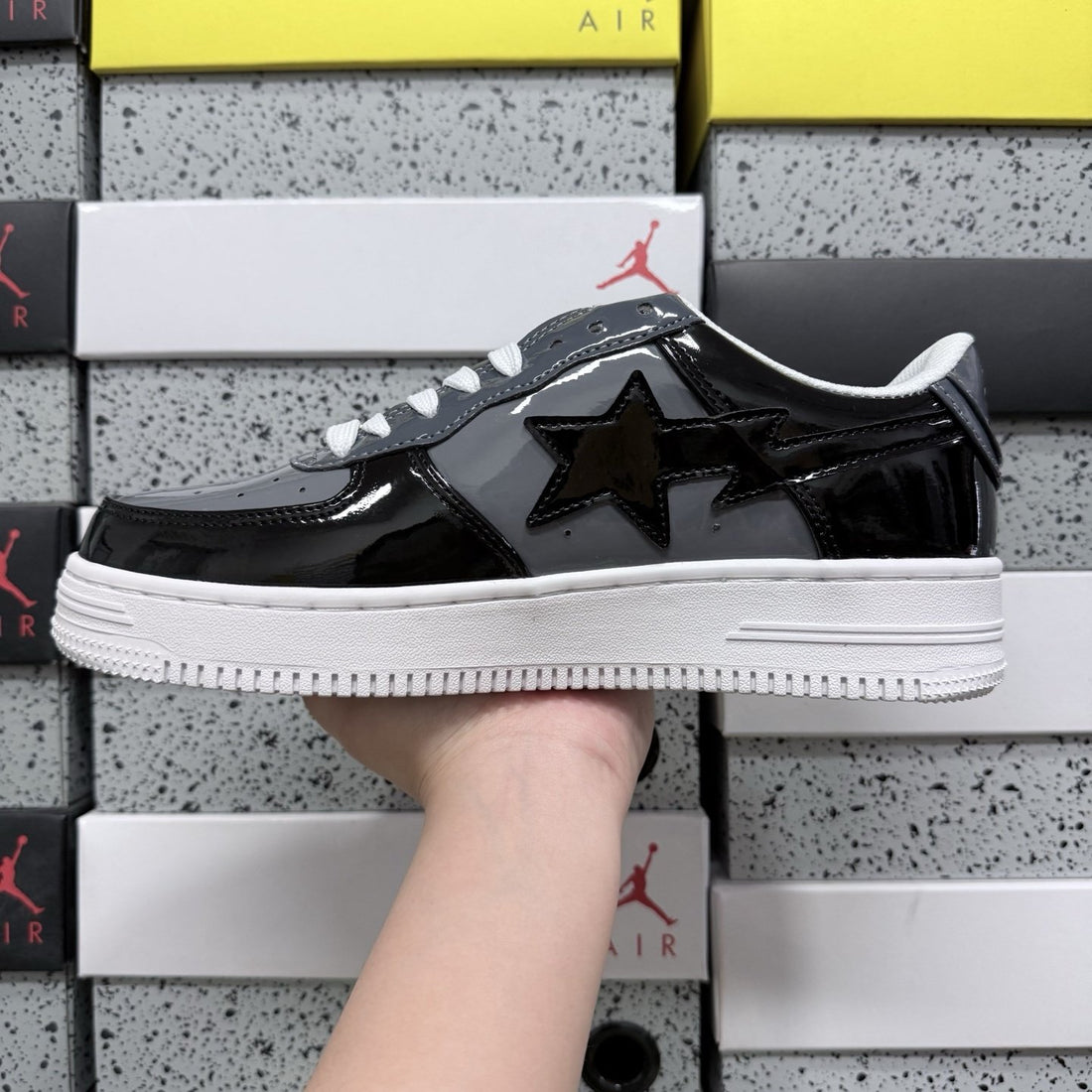 Bape Sta Black Grey Gloss