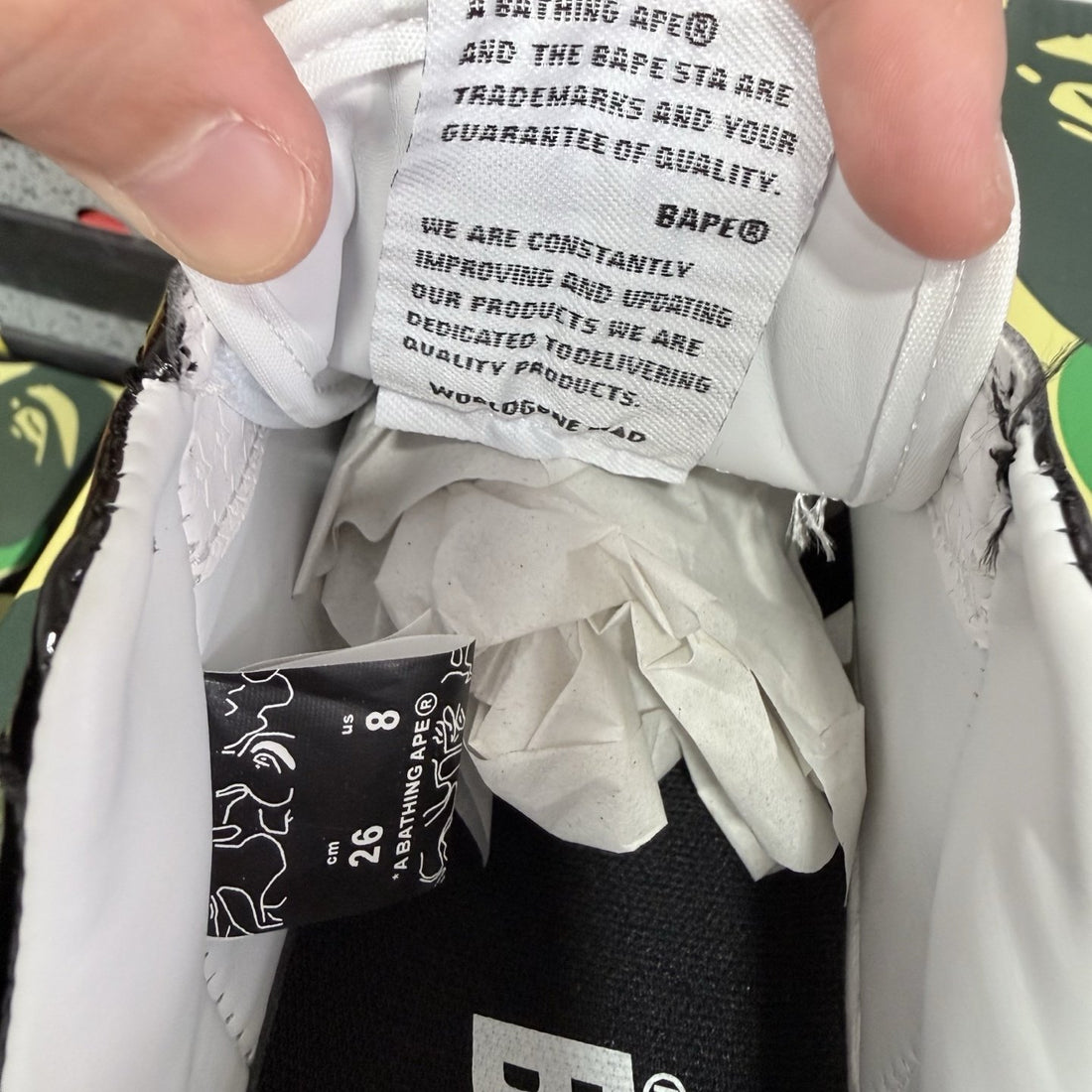 Bape Sta White Black Gloss