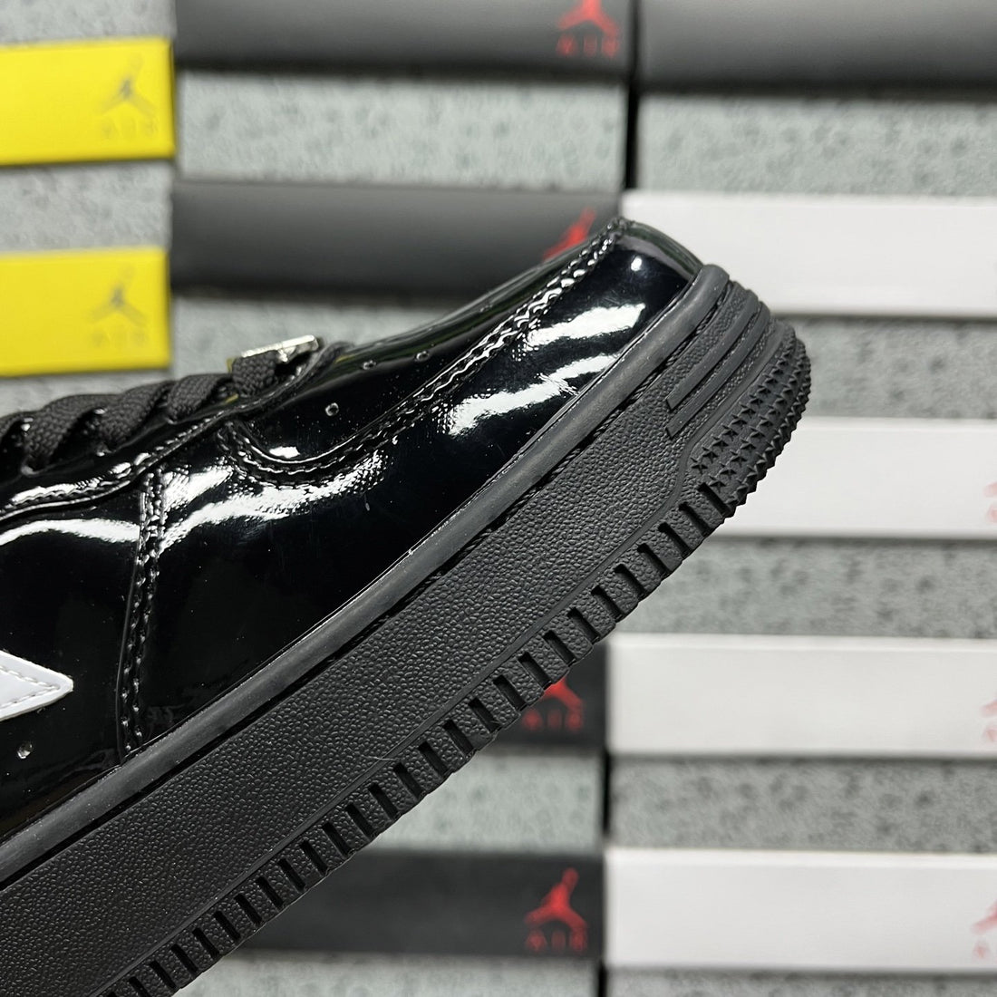 Bape Sta Black Patent White