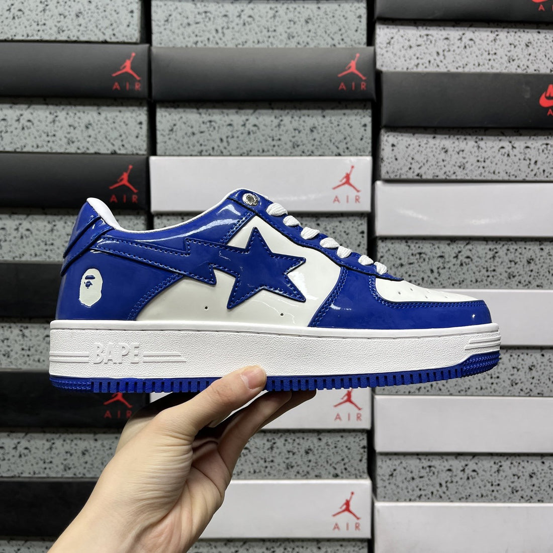 Bape Sta Royal Blue White Patent