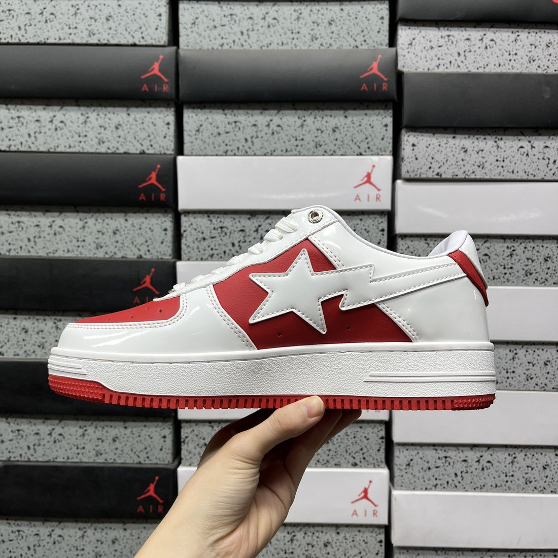 Bape Sta Red White Patent