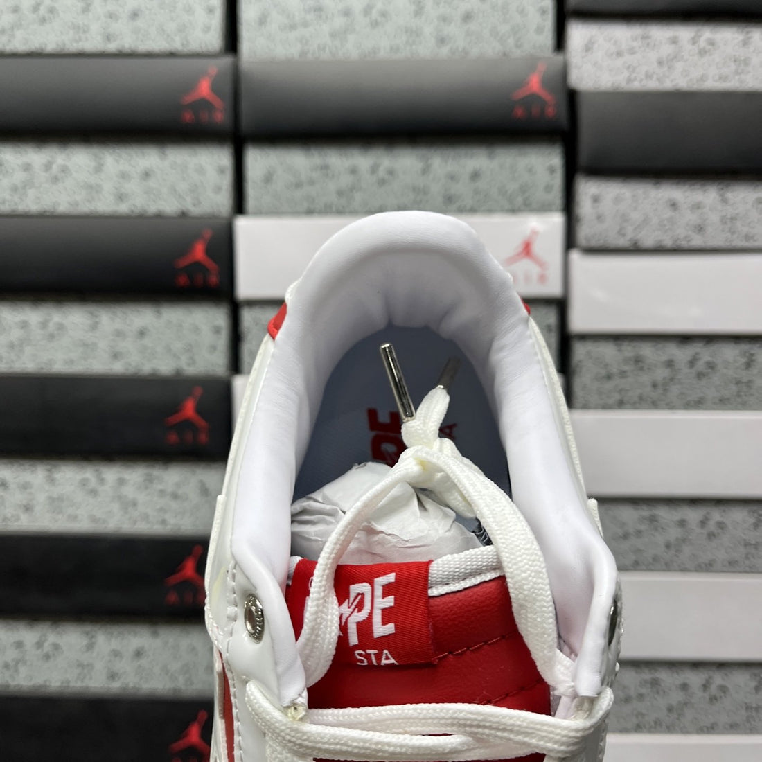 Bape Sta Red White Patent