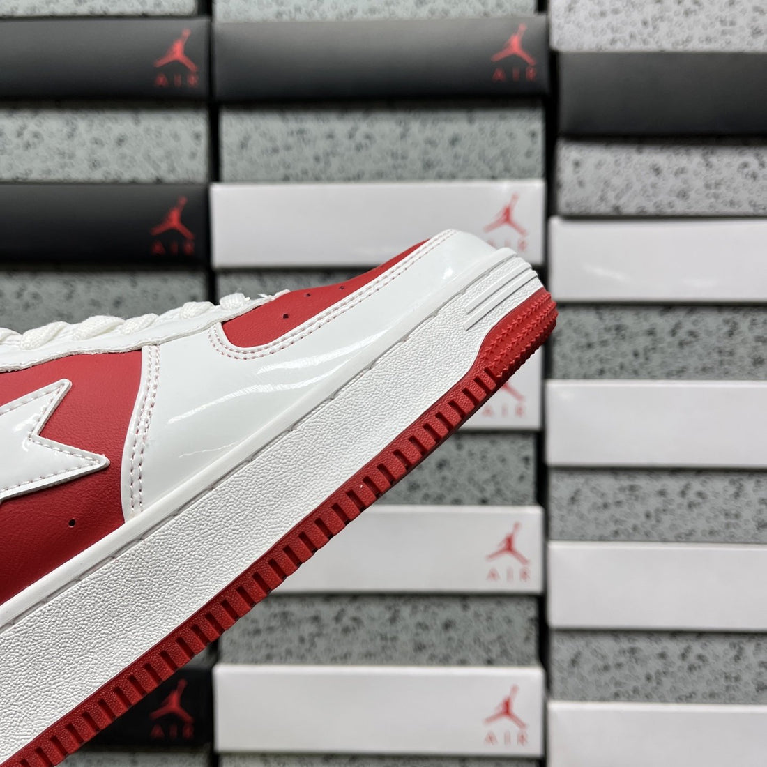Bape Sta Red White Patent