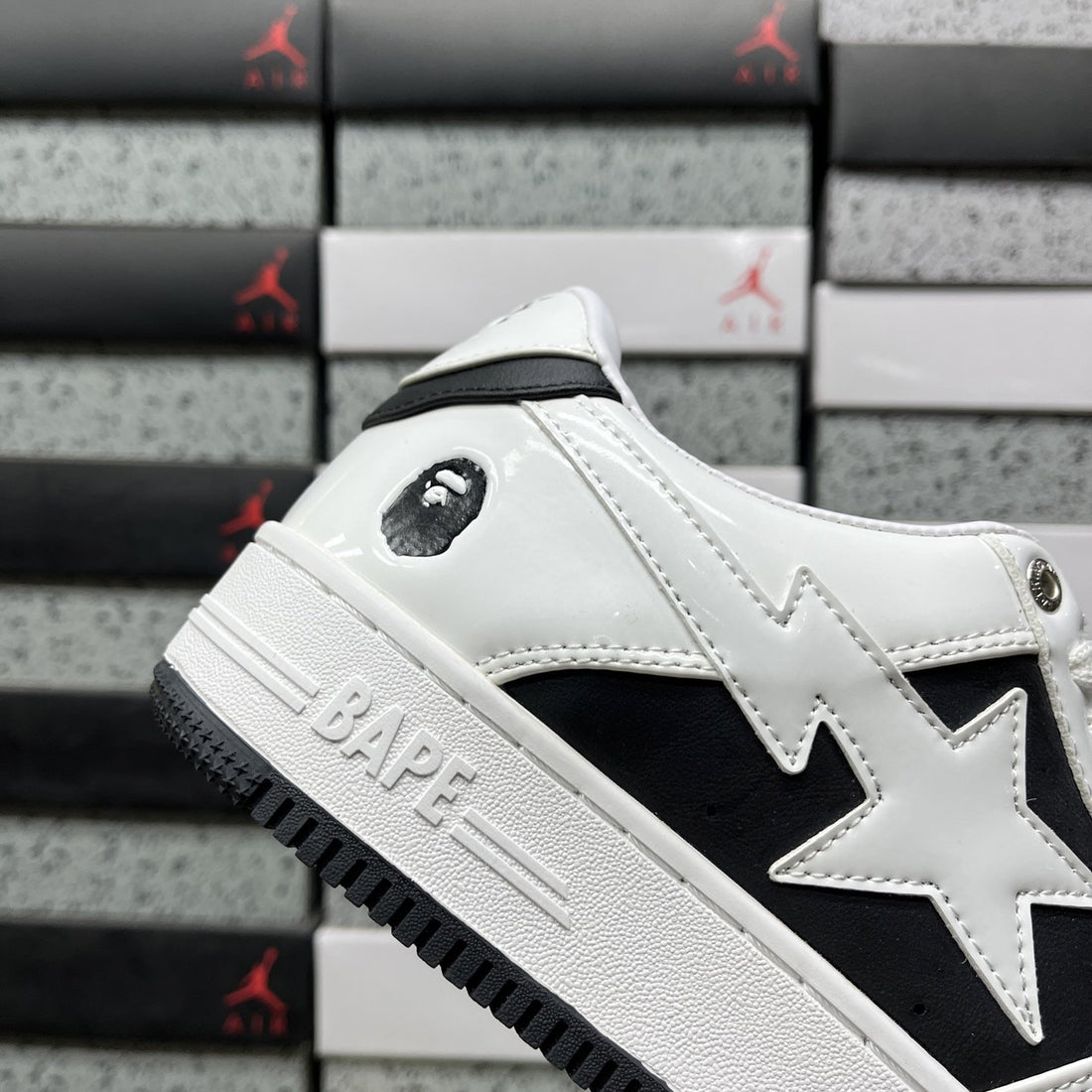 Bape Sta Black White Patent