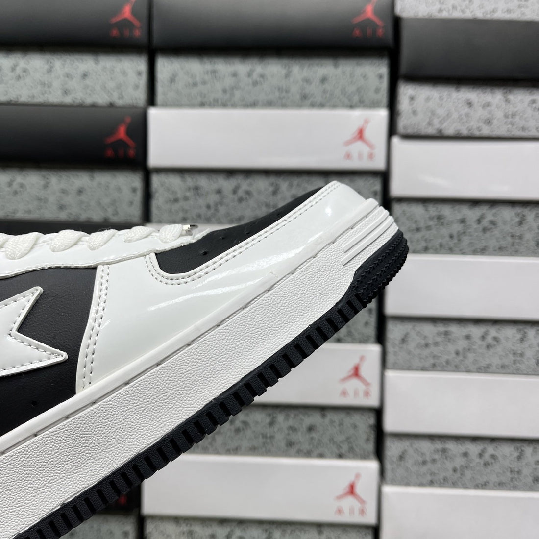 Bape Sta Black White Patent