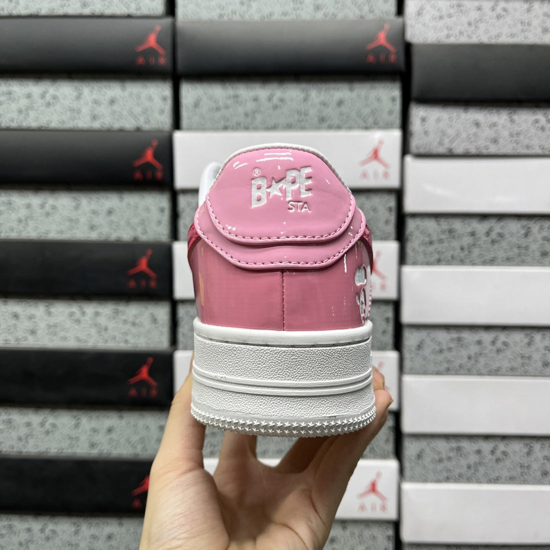 Bape Sta Pink White Patent