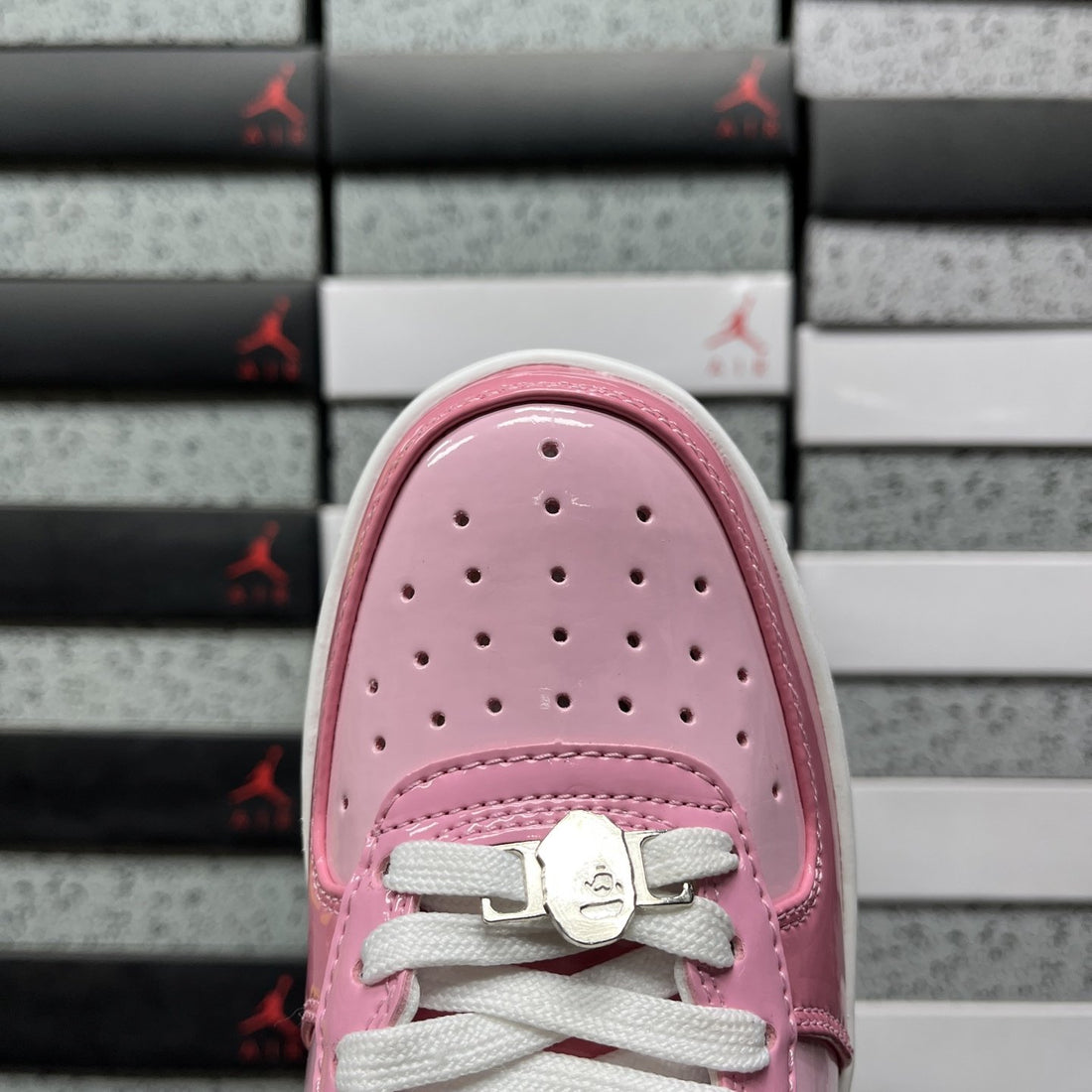 Bape Sta Pink White Patent