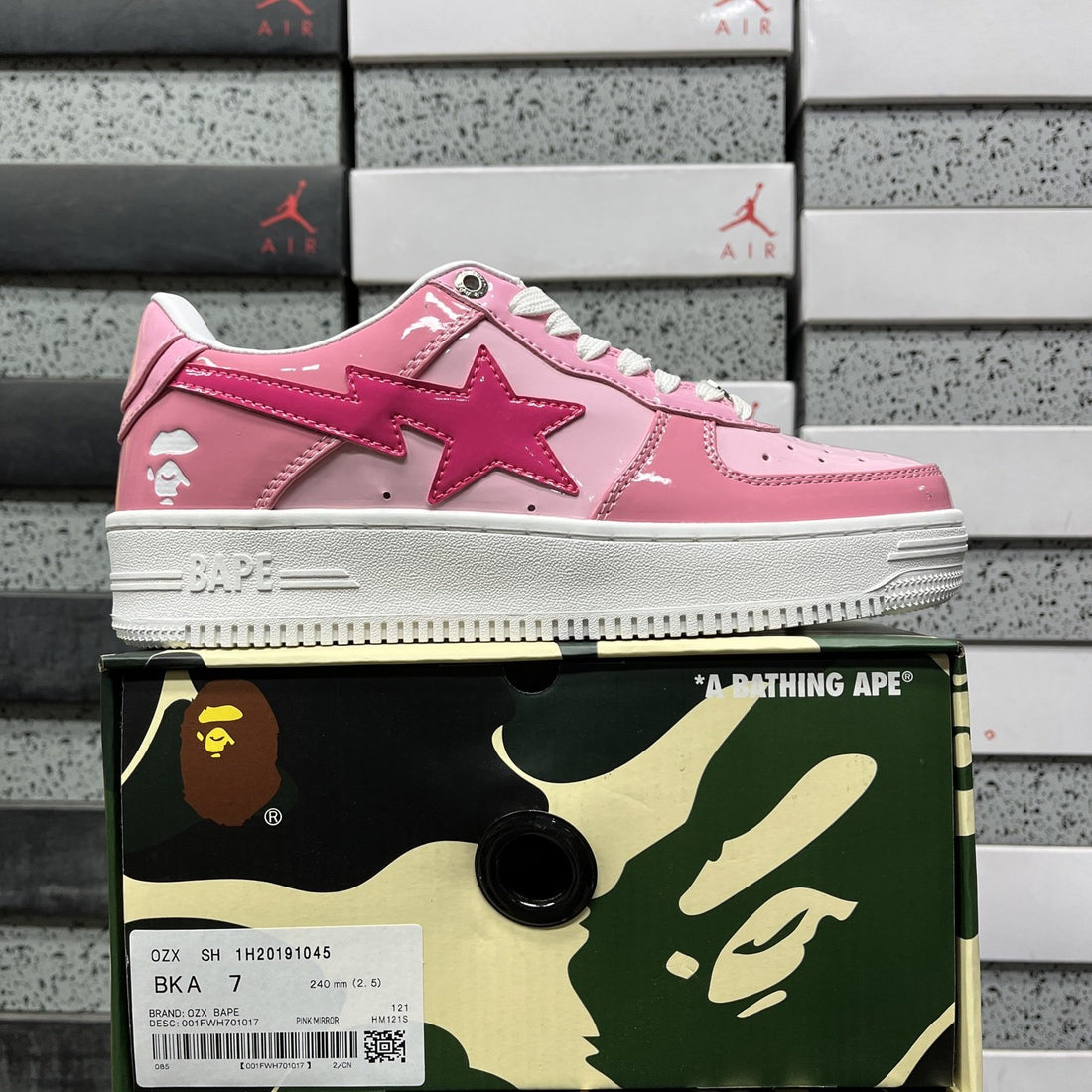 Bape Sta Pink White Patent