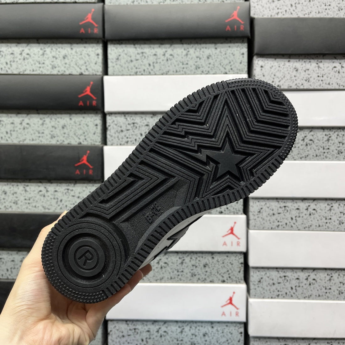 Bape Sta White Black Leather
