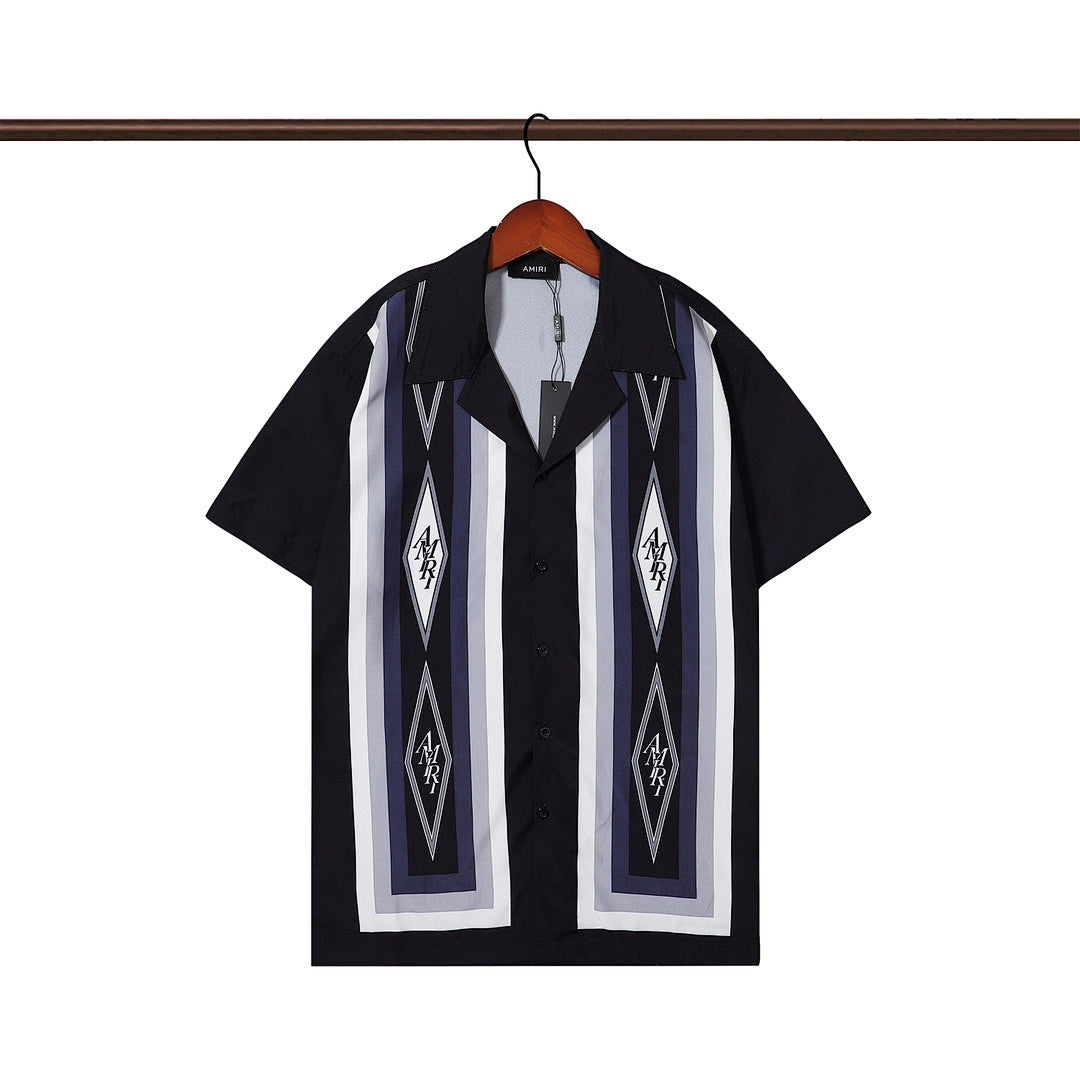 Statement Diamond Stripe Camp Shirt