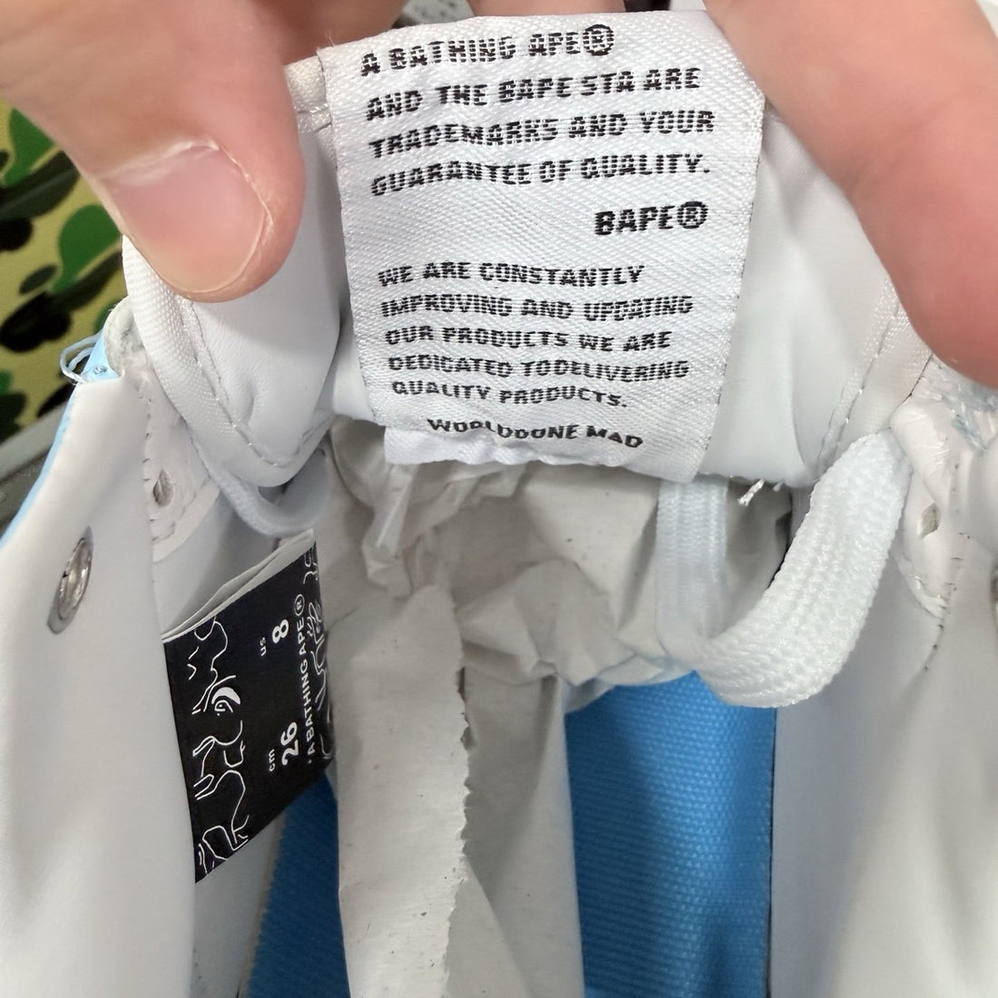 Bape Sta White Blue Patent