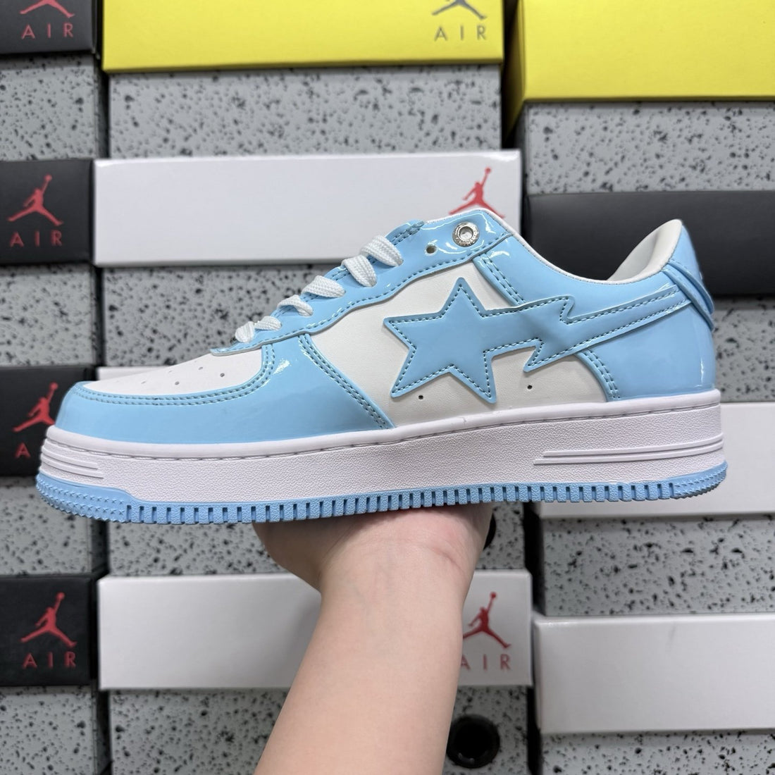 Bape Sta White Blue Patent