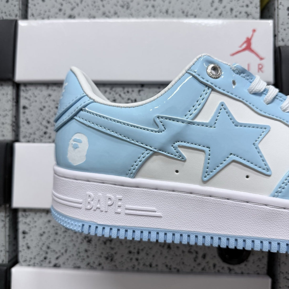 Bape Sta White Blue Patent