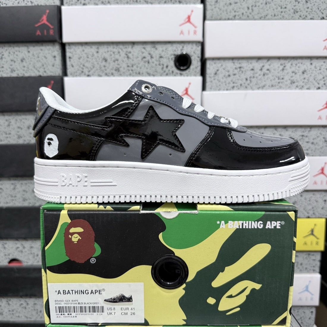 Bape Sta Black Grey Gloss