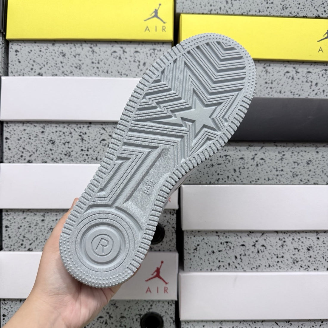 Bape Sta Grey White Patent