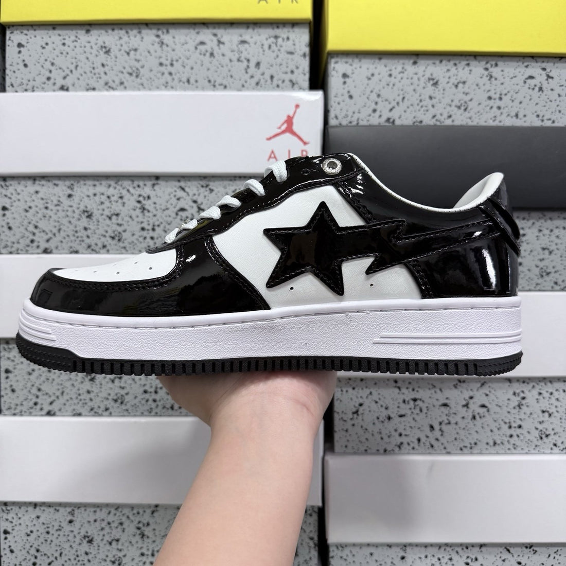 Bape Sta White Black Gloss