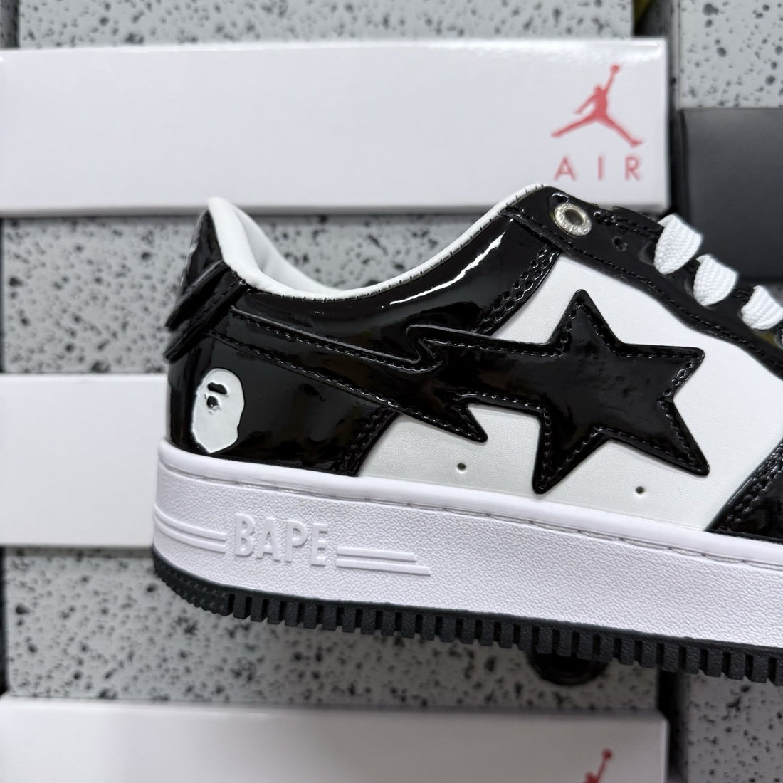 Bape Sta White Black Gloss