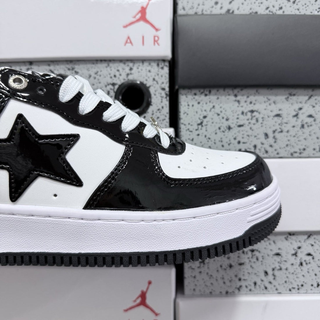 Bape Sta White Black Gloss