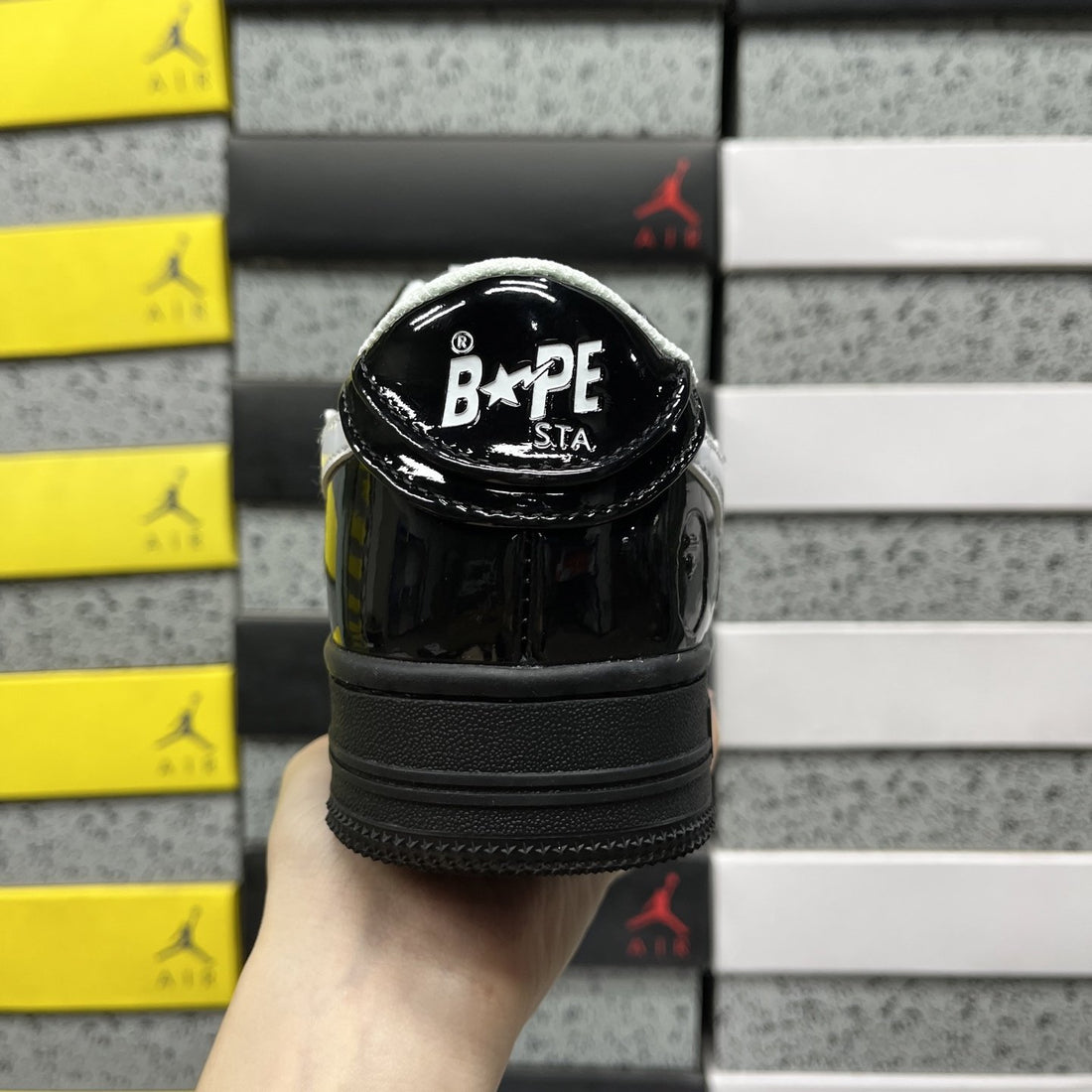Bape Sta Black Patent White