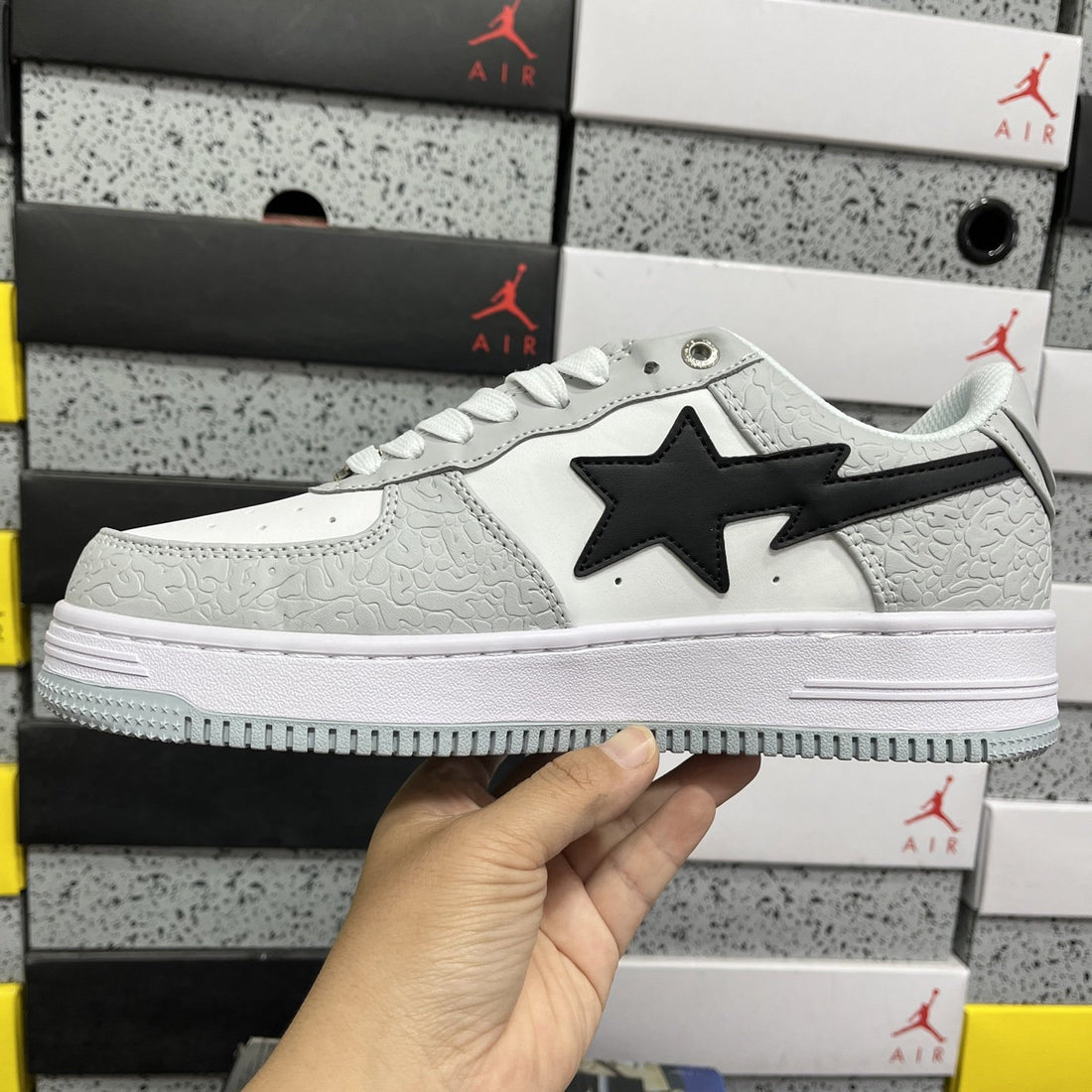Bape Sta Grey White Black