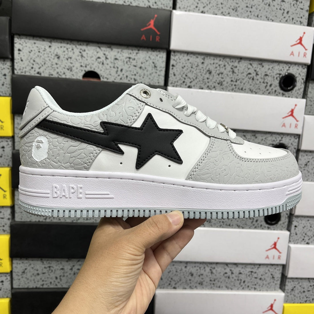 Bape Sta Grey White Black