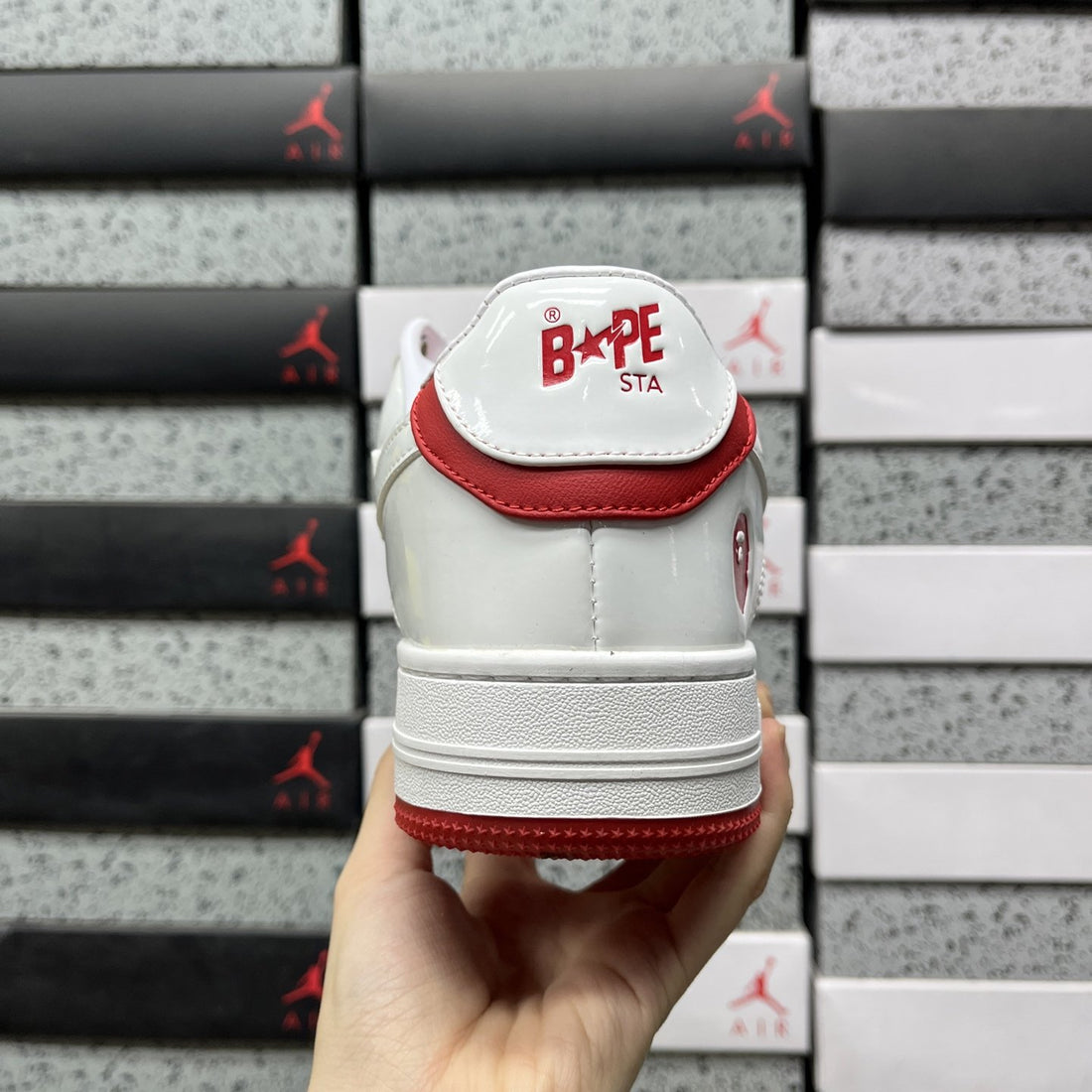 Bape Sta Red White Patent