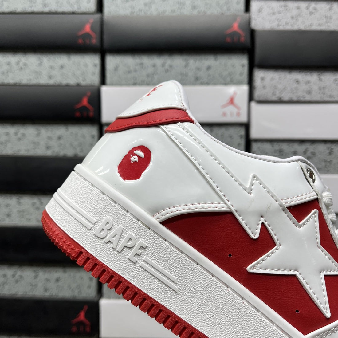Bape Sta Red White Patent