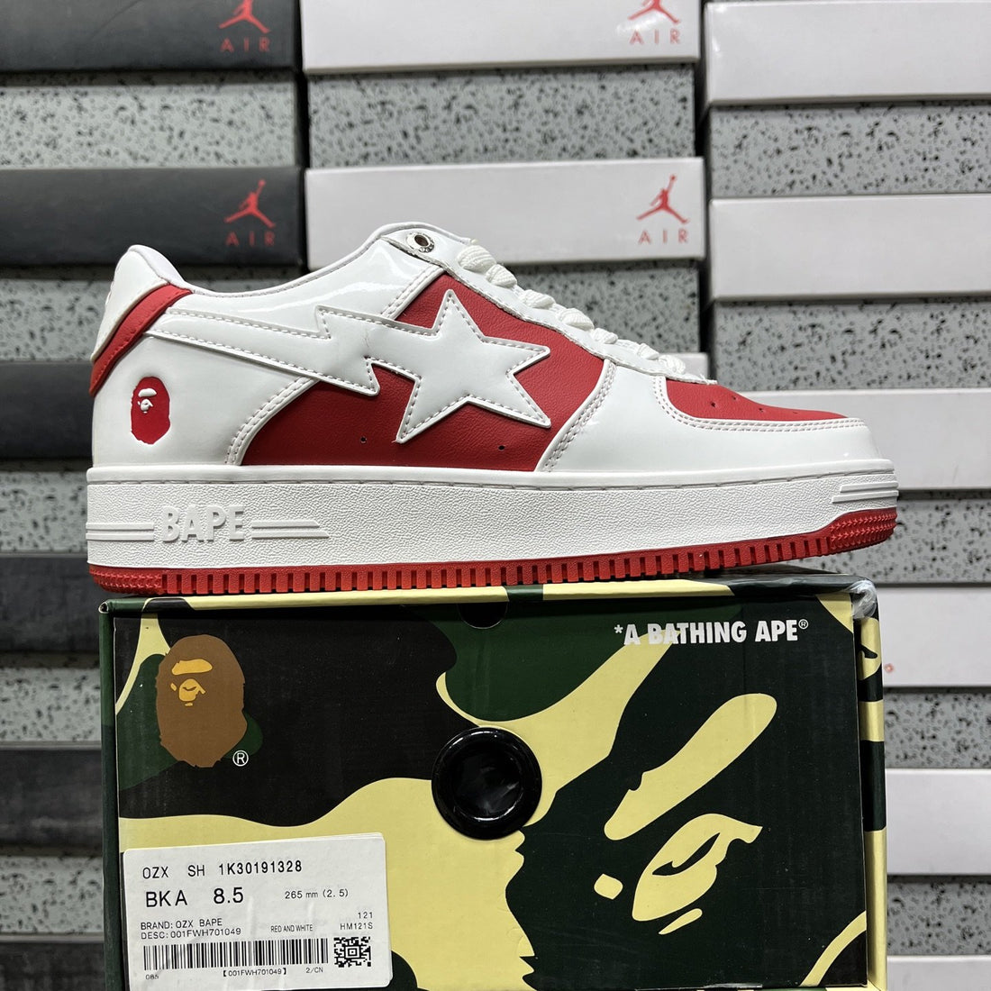 Bape Sta Red White Patent