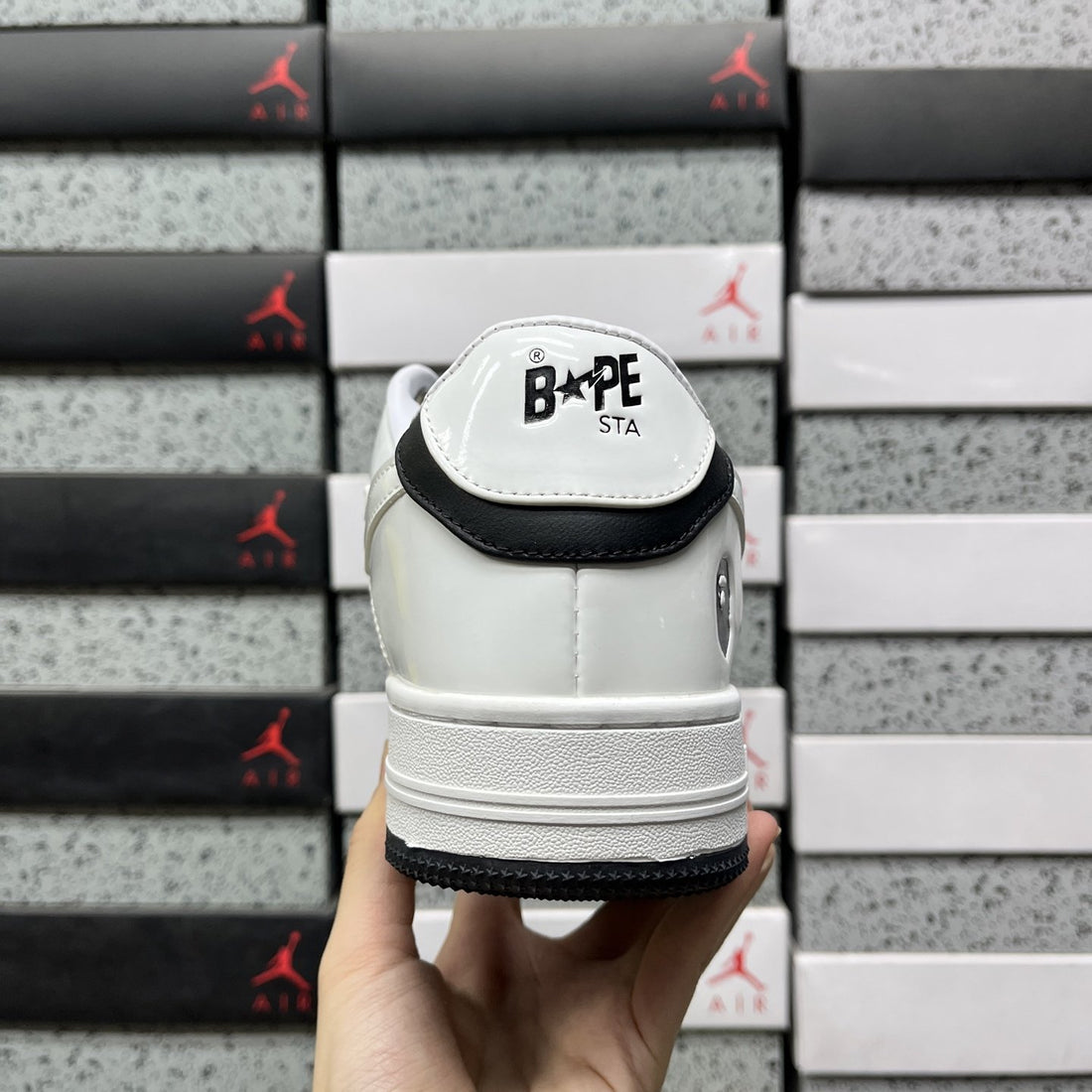 Bape Sta Black White Patent
