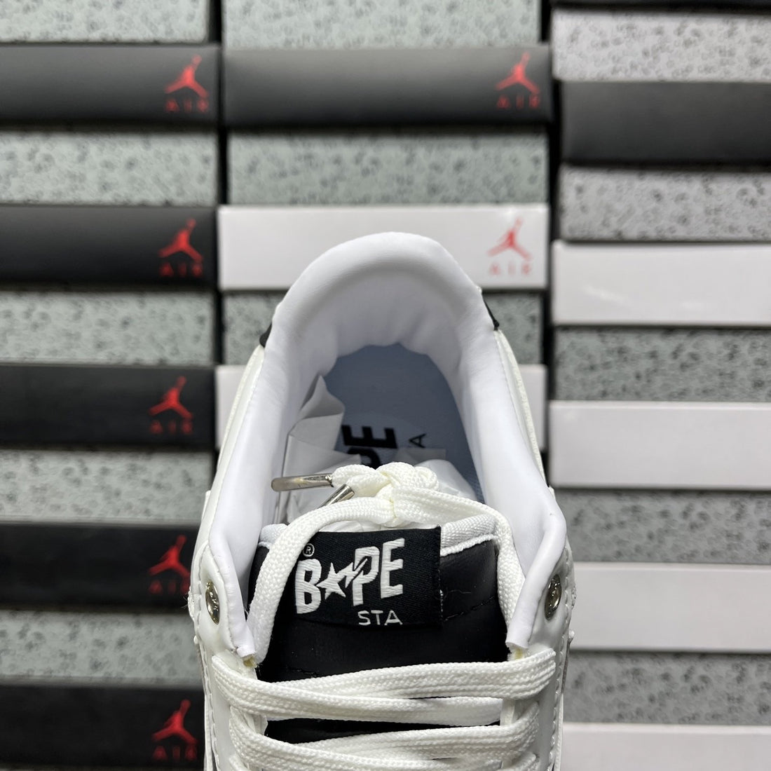 Bape Sta Black White Patent