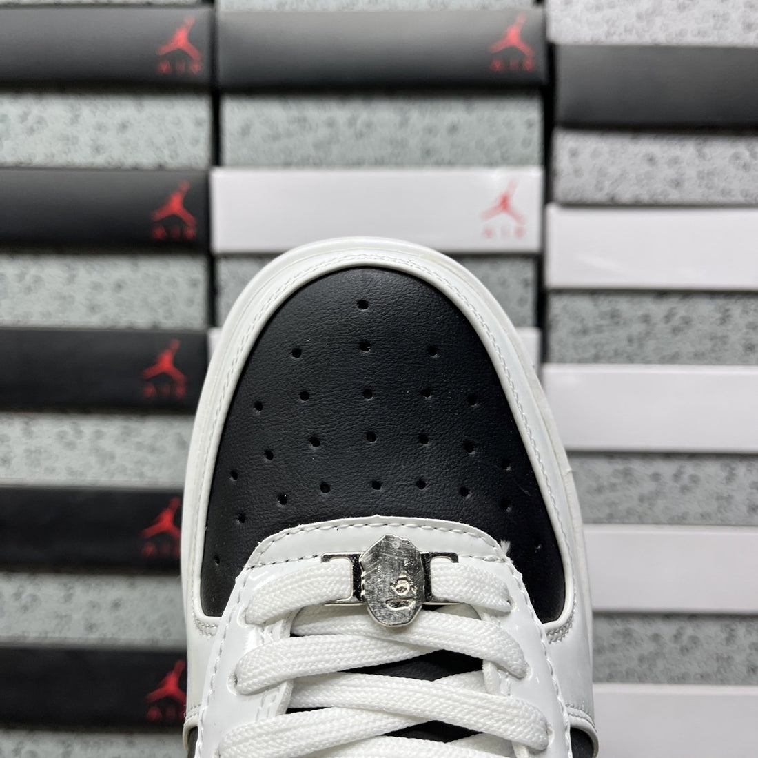 Bape Sta Black White Patent