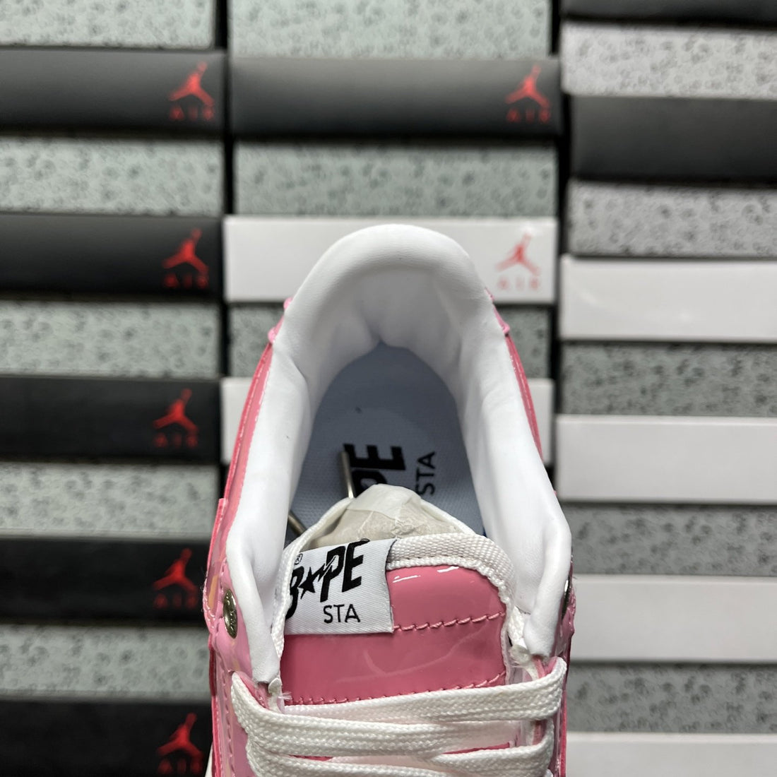 Bape Sta Pink White Patent