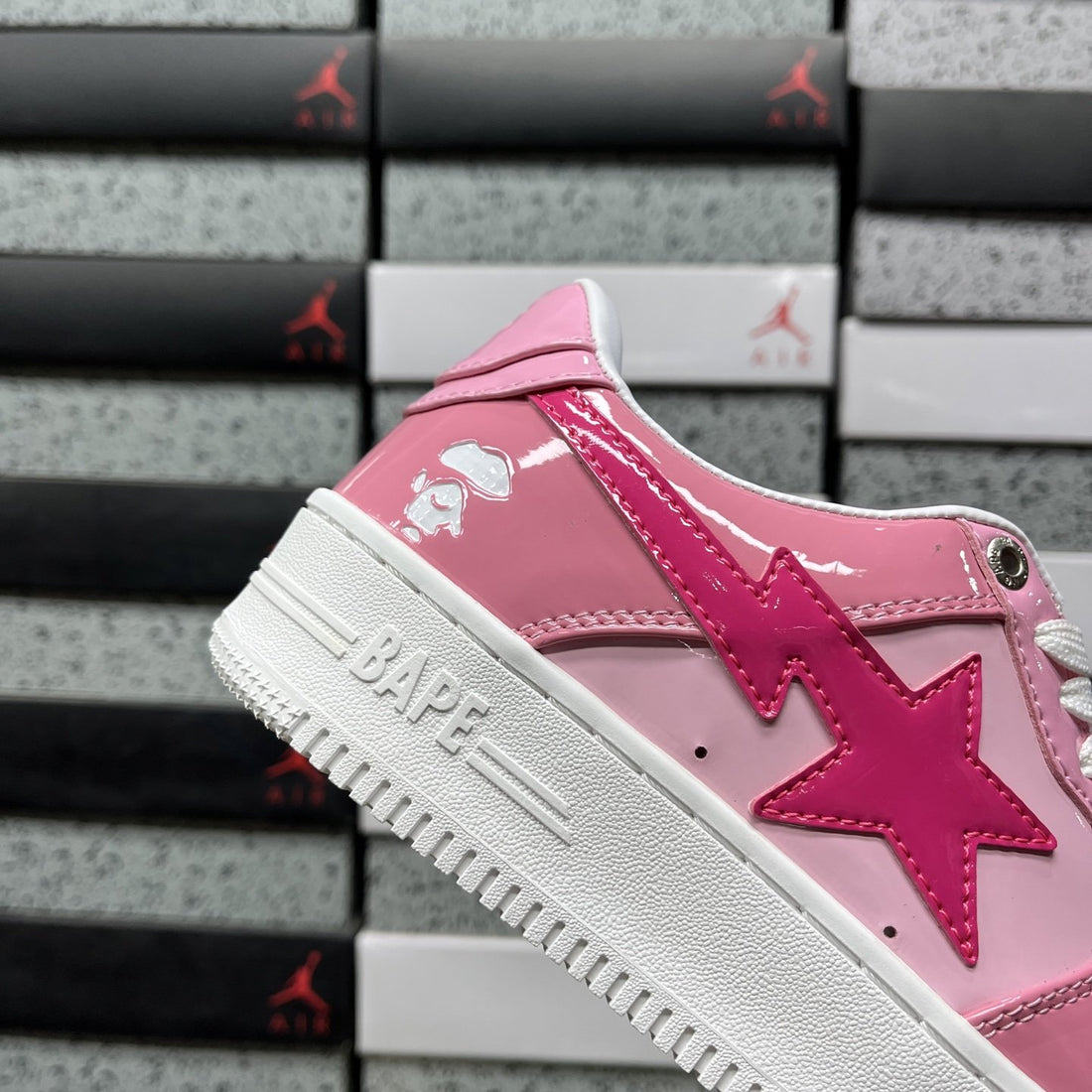 Bape Sta Pink White Patent