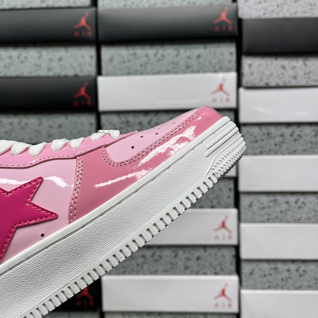 Bape Sta Pink White Patent