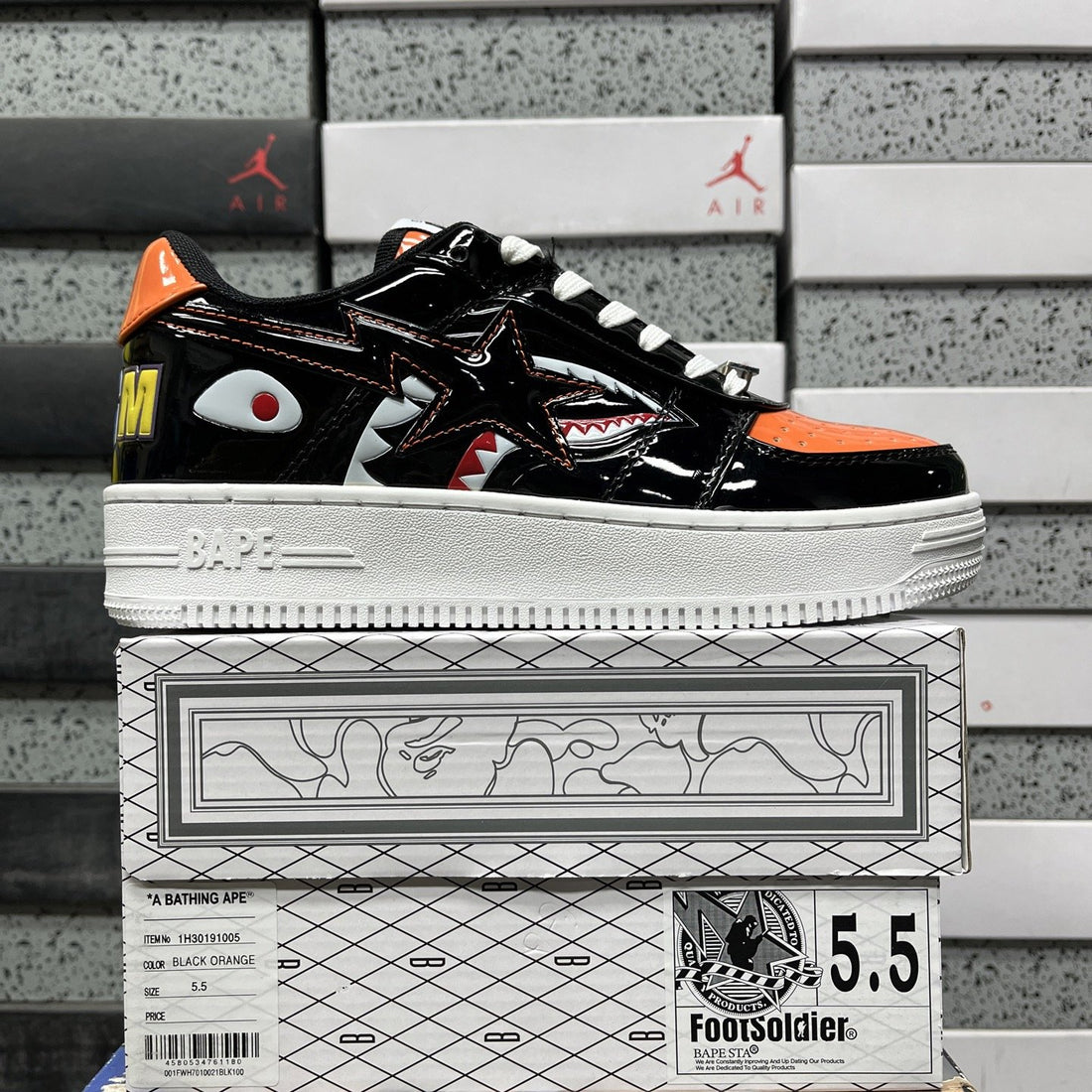 Bape Sta Black Orange Shark