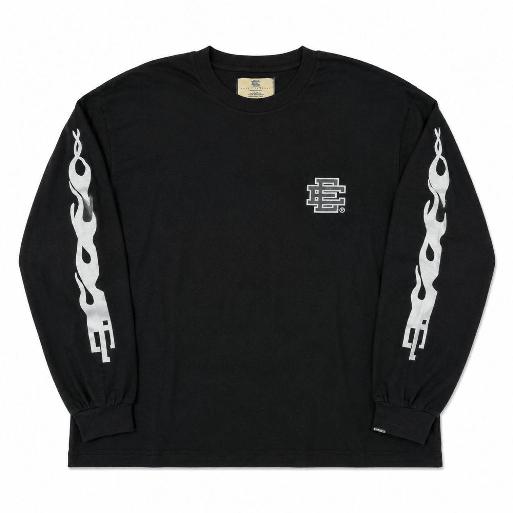 Wholesale Eric Emanuel Style Flame Long Sleeve Tee for Men