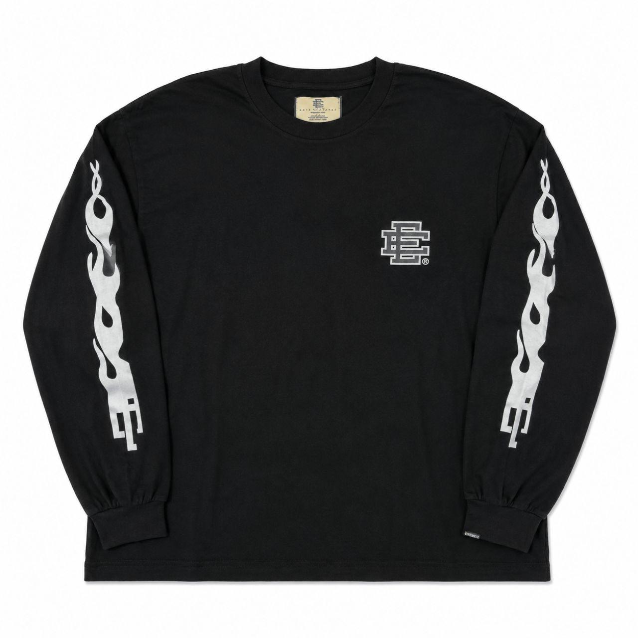 Wholesale Eric Emanuel Style Flame Long Sleeve Tee for Men