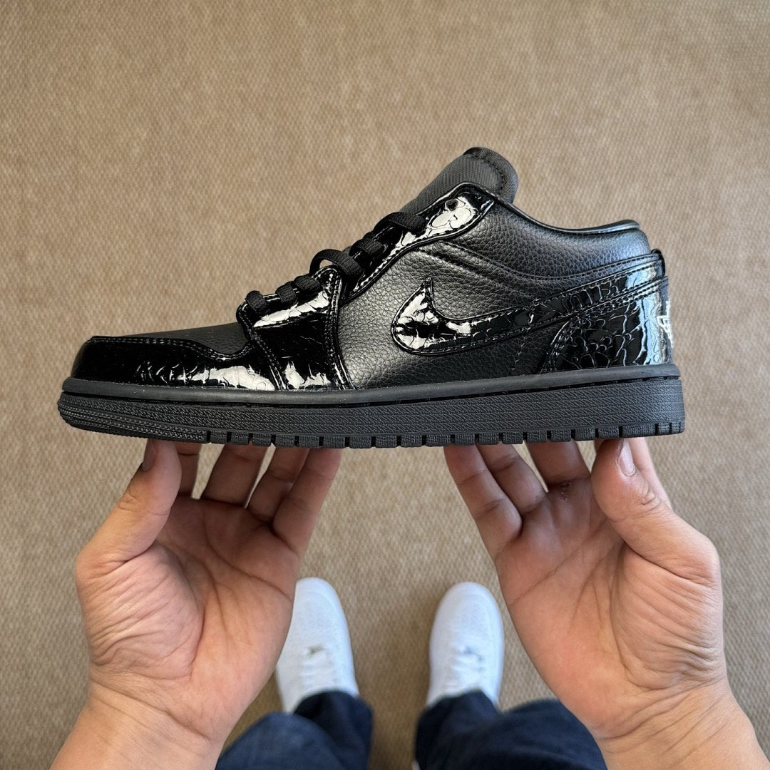 Air Jordan 1 Low Black Croc Patent