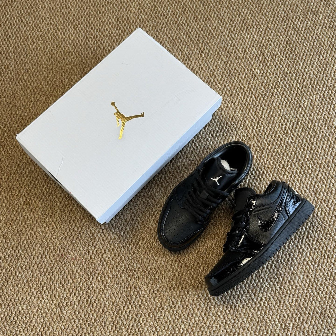 Air Jordan 1 Low Black Croc Patent