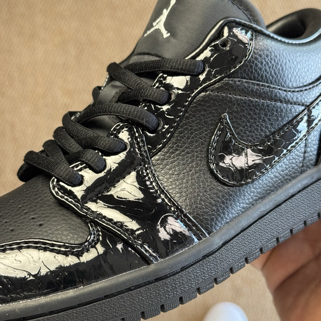 Air Jordan 1 Low Black Croc Patent