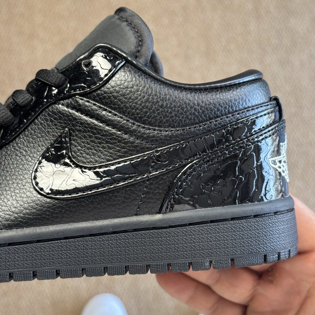 Air Jordan 1 Low Black Croc Patent
