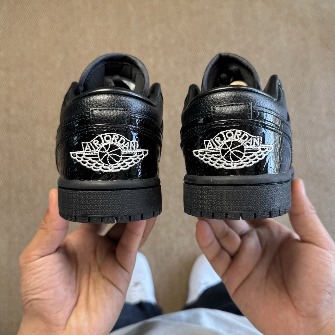 Air Jordan 1 Low Black Croc Patent