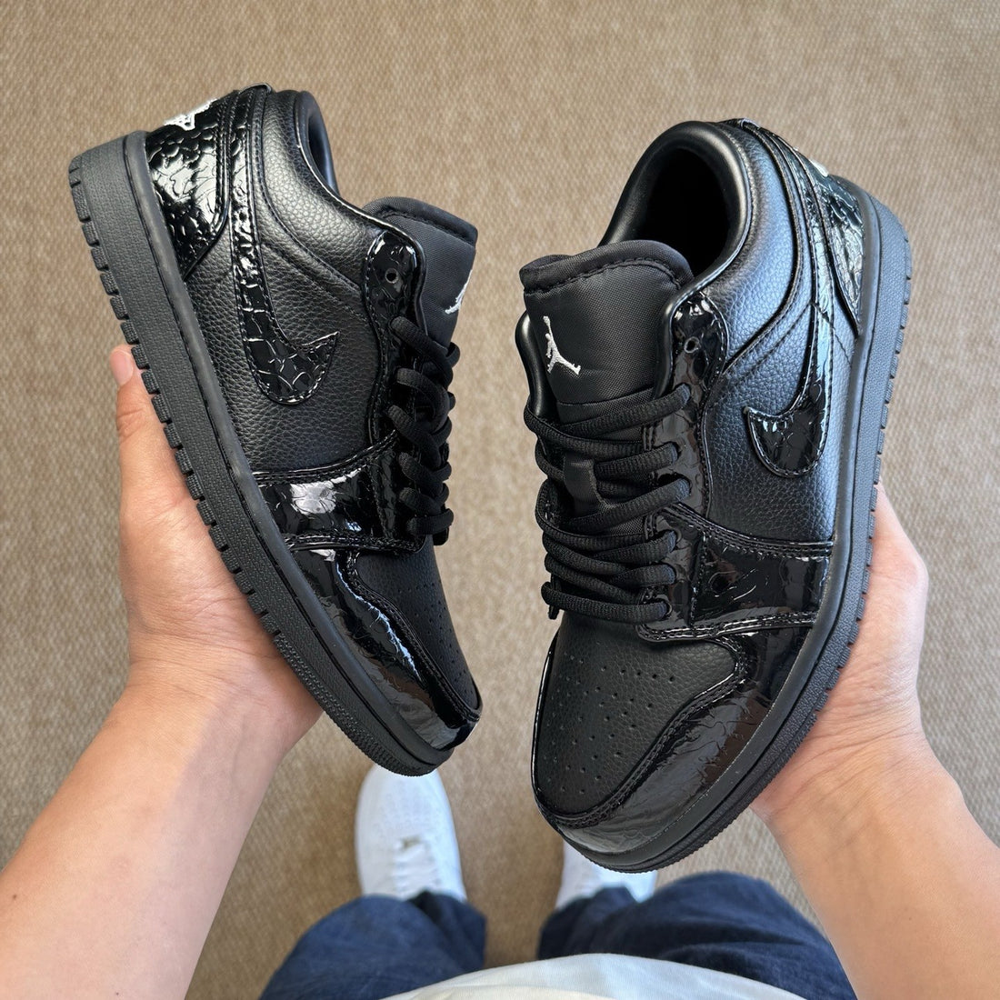 Air Jordan 1 Low Black Croc Patent