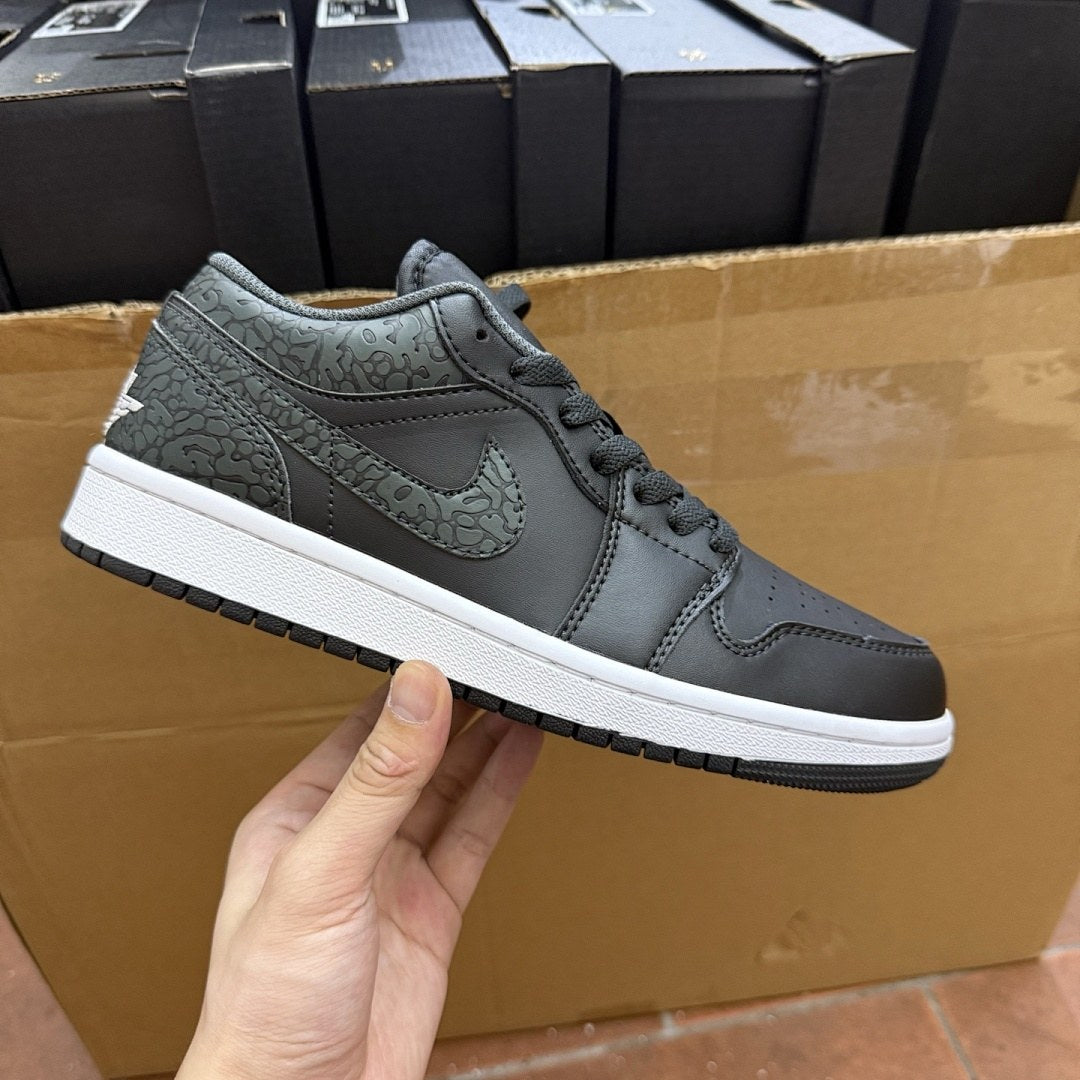 Air Jordan 1 Low Black Elephant Suede