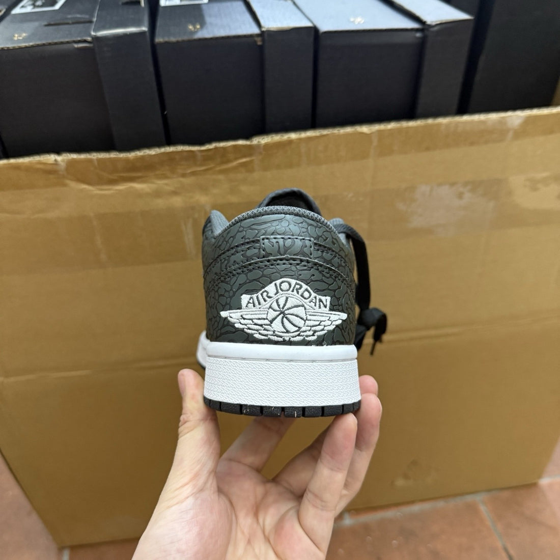 Air Jordan 1 Low Black Elephant Suede