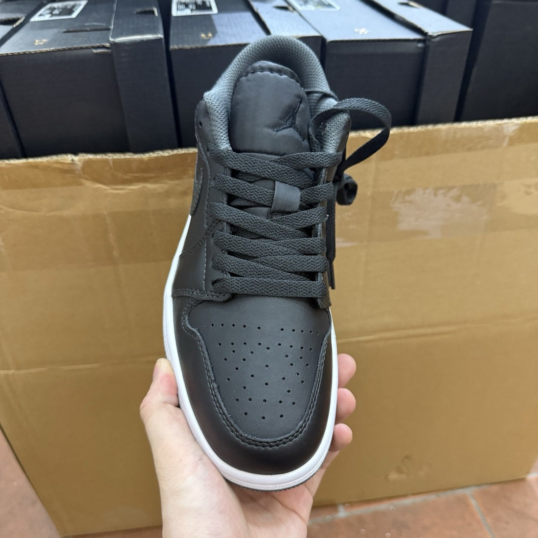 Air Jordan 1 Low Black Elephant Suede