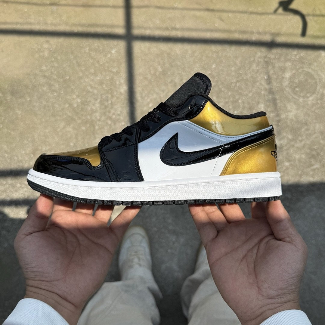 Air Jordan 1 Low Black Gold Patent